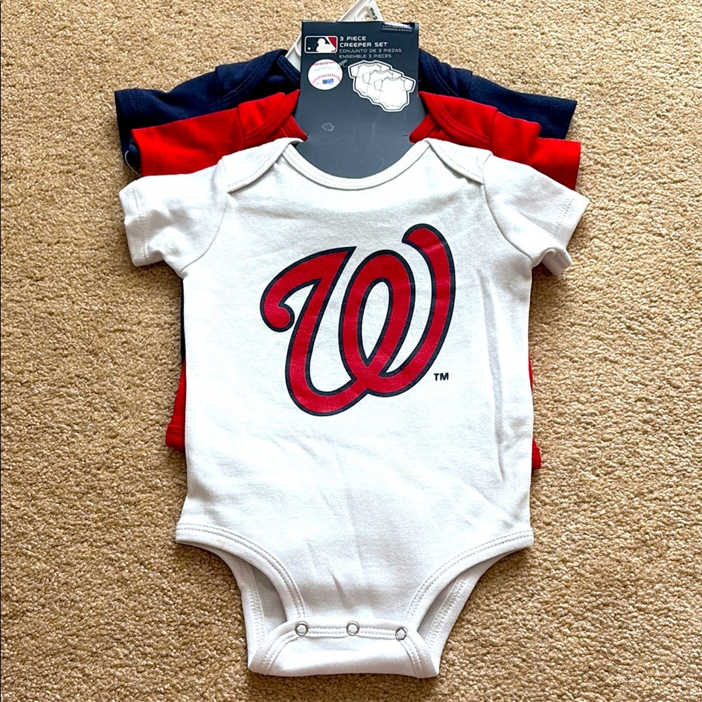 Washington Nationals Baby Onesies Set